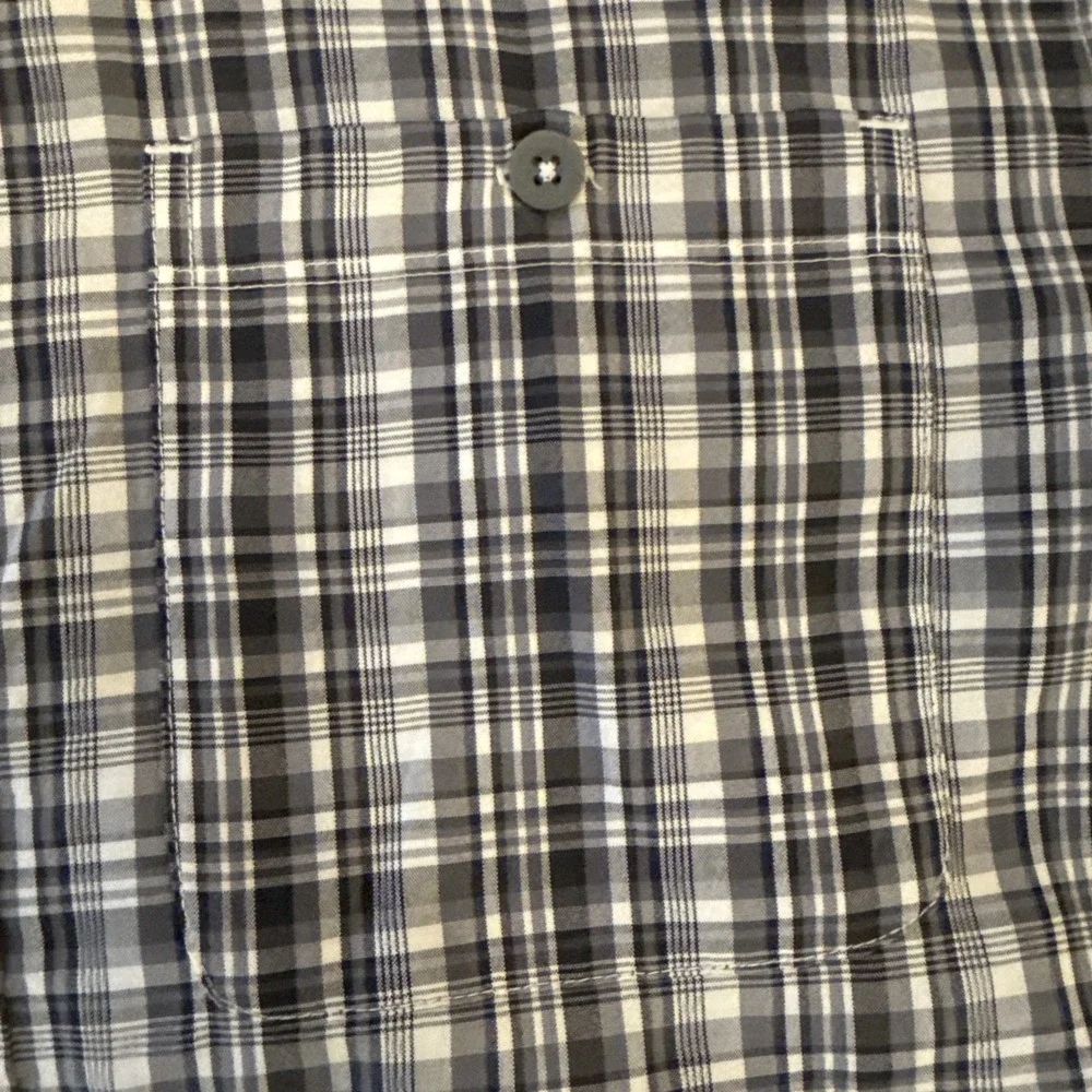 The North Face Shirt Mens Large Gray Plaid Lightweight Mesh Button Front Casual